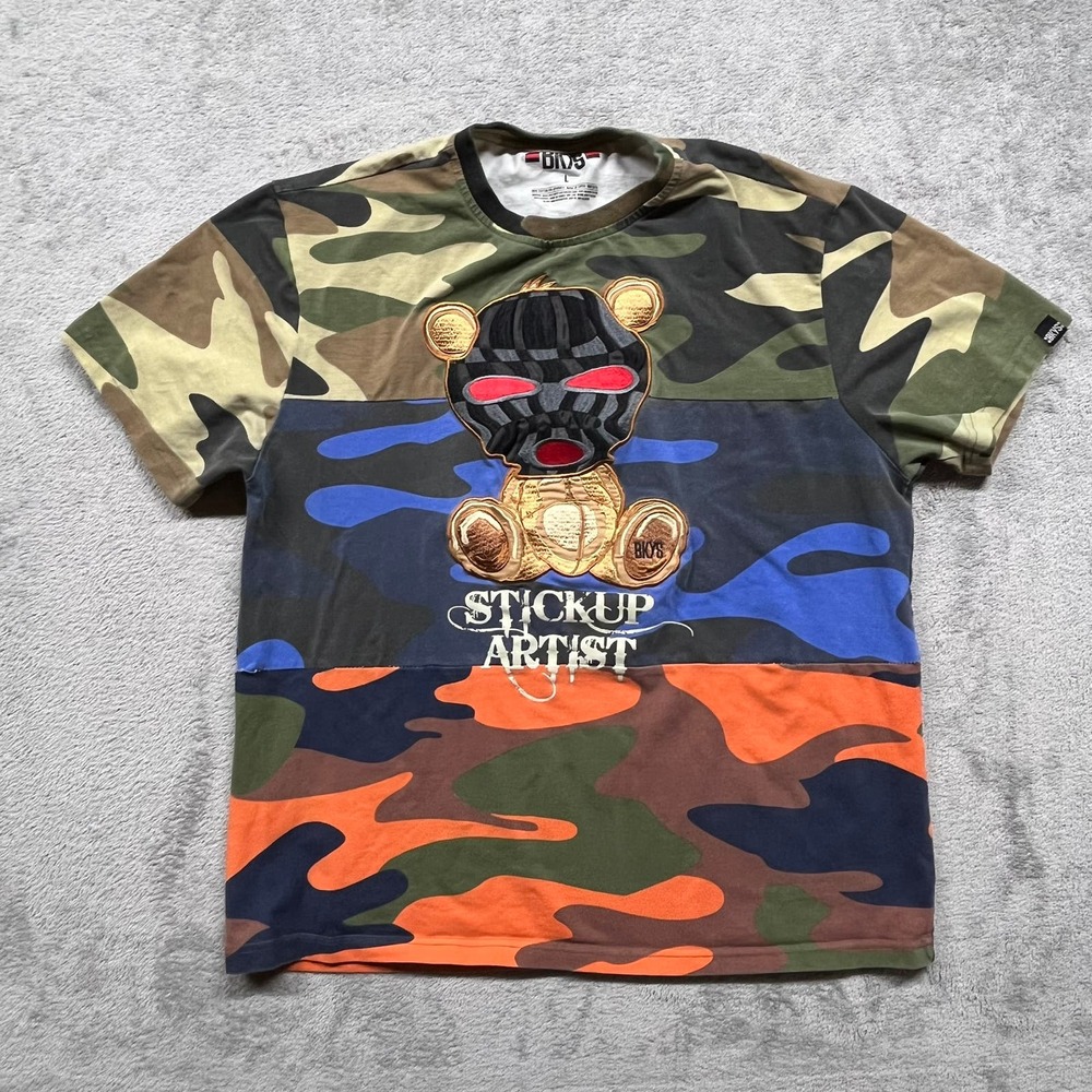 BKYS Stickup‎ Artist Camo Graphic Mens T Shirt Crewneck Size Large